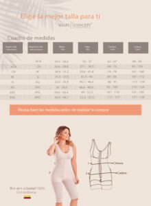 Fajas Colombianas tabla de medidas Shape Concept